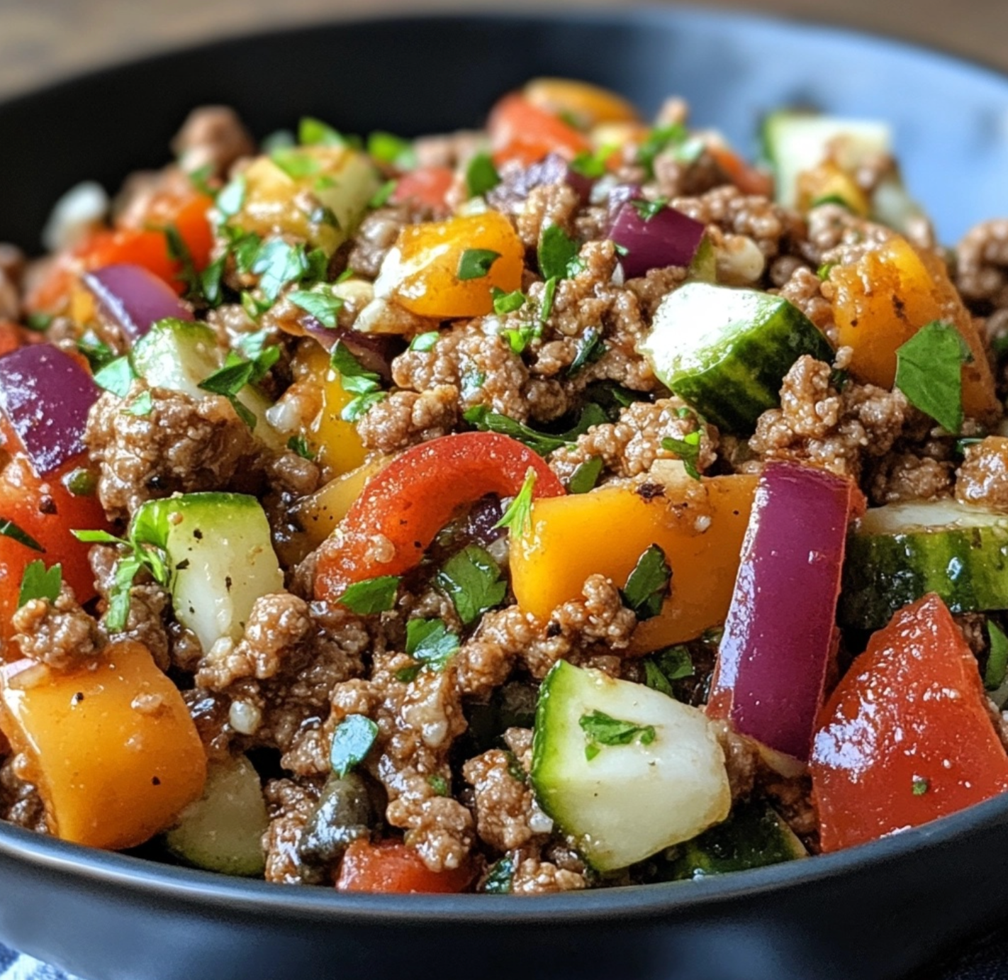 Mediterranean Ground Beef Stir Fry