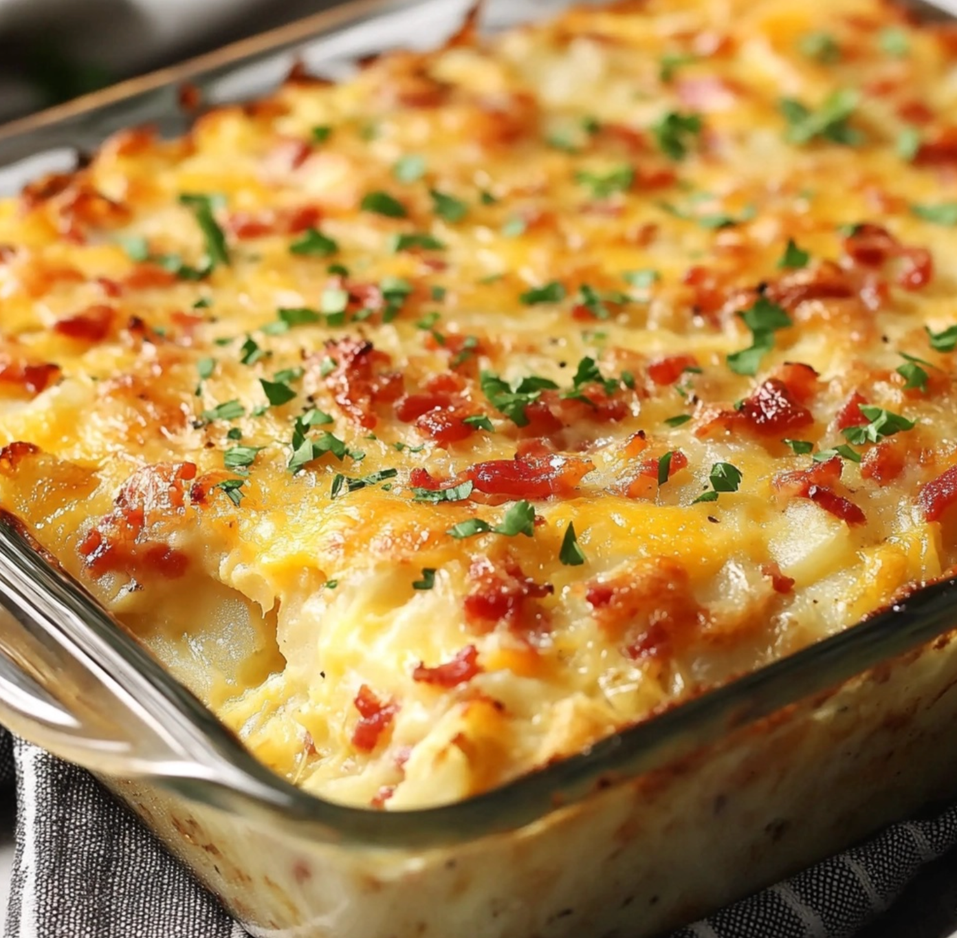 Cheesy Bacon and Potato Breakfast Casserole