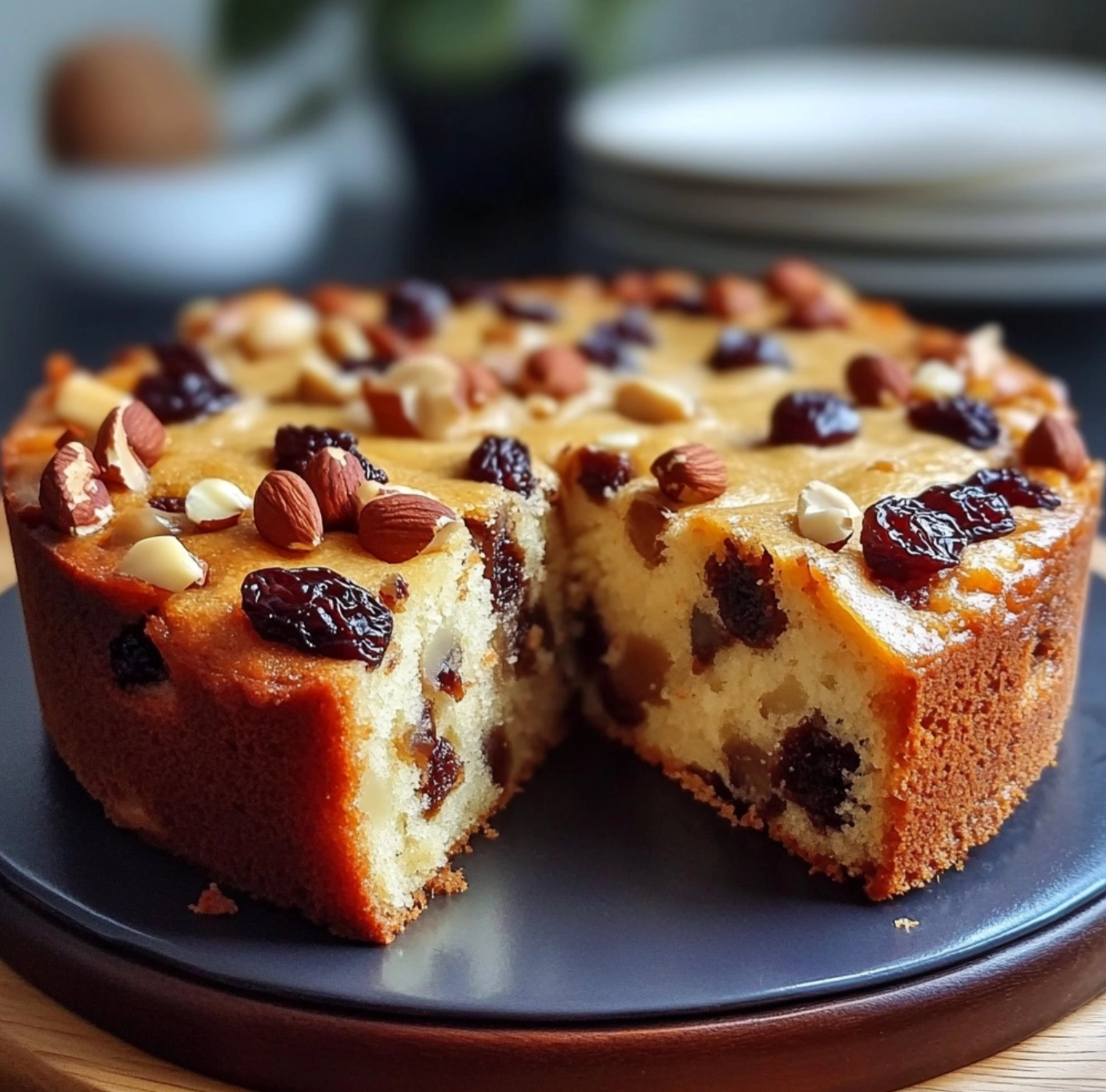 Decadent Raisin, Hazelnut, and Almond Cake