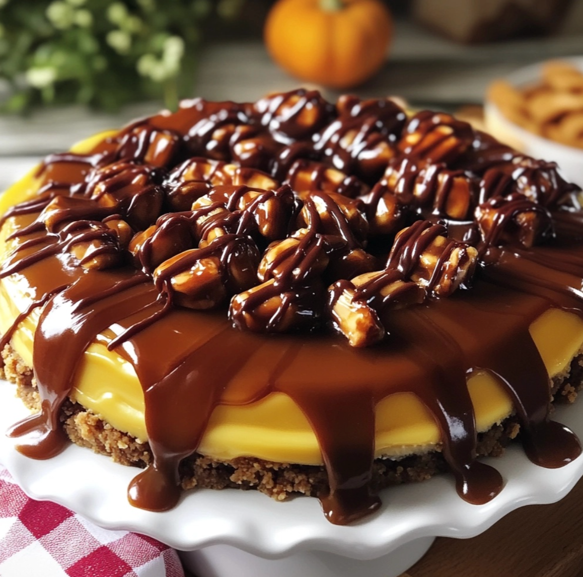 Decadent No-Bake Turtle Caramel Pie: