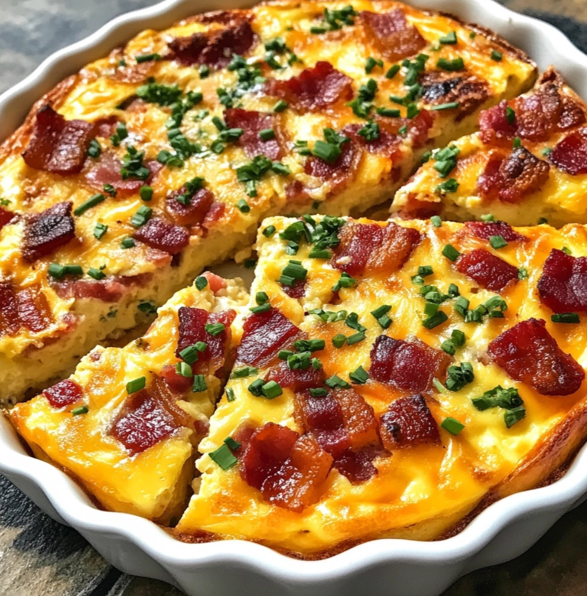 Decadent Bacon and Cheese Crustless Quiche: