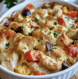 Indulgent Chicken Casserole with Creamy Stuffing