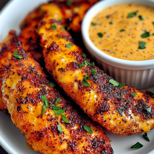 Crispy Baked Chicken Tenders with Creamy Mustard Dip