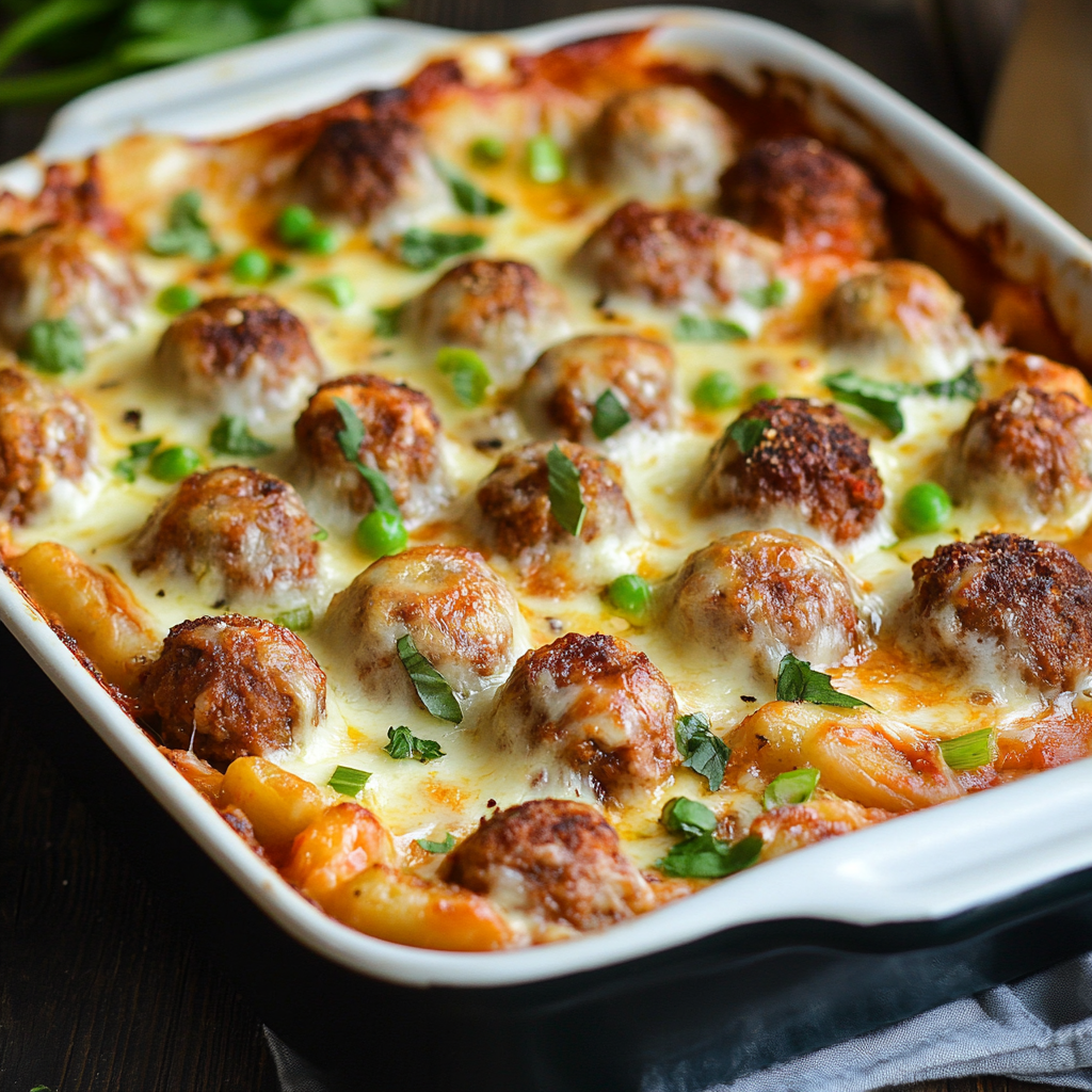 Dump and Bake Meatball Casserole