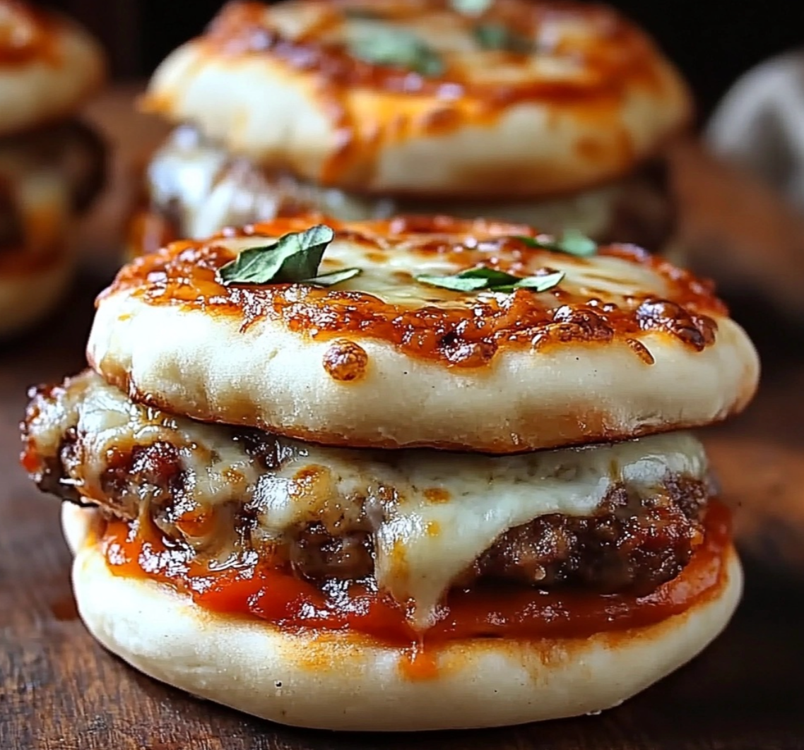 Cheesy Italian Pizza Burgers