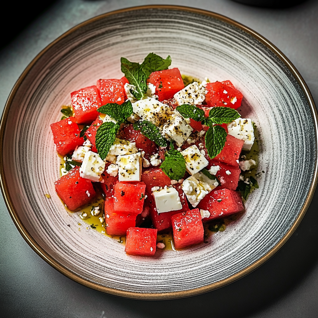 Watermelon Feta Mint Salad