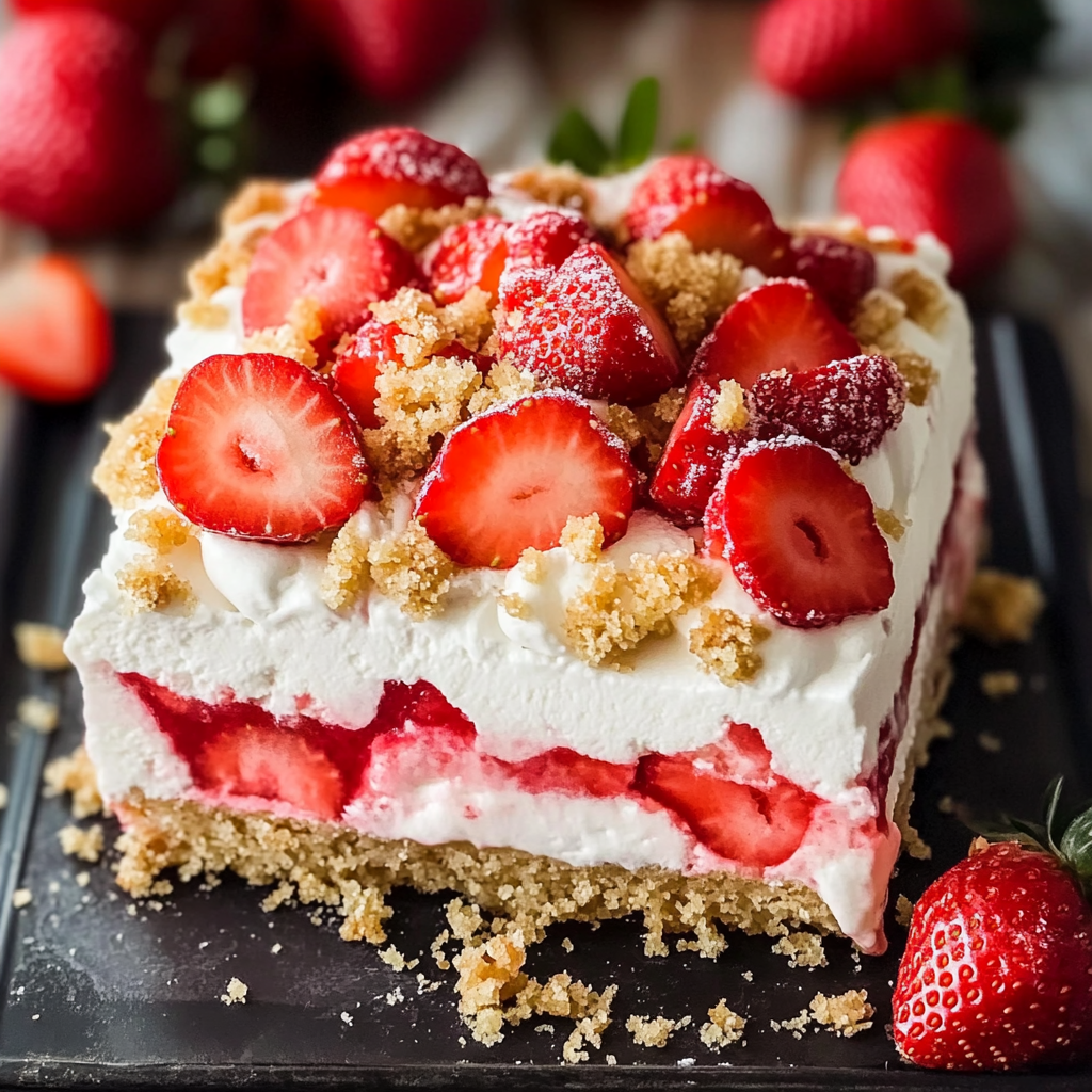Strawberry Cheesecake Poke Cake
