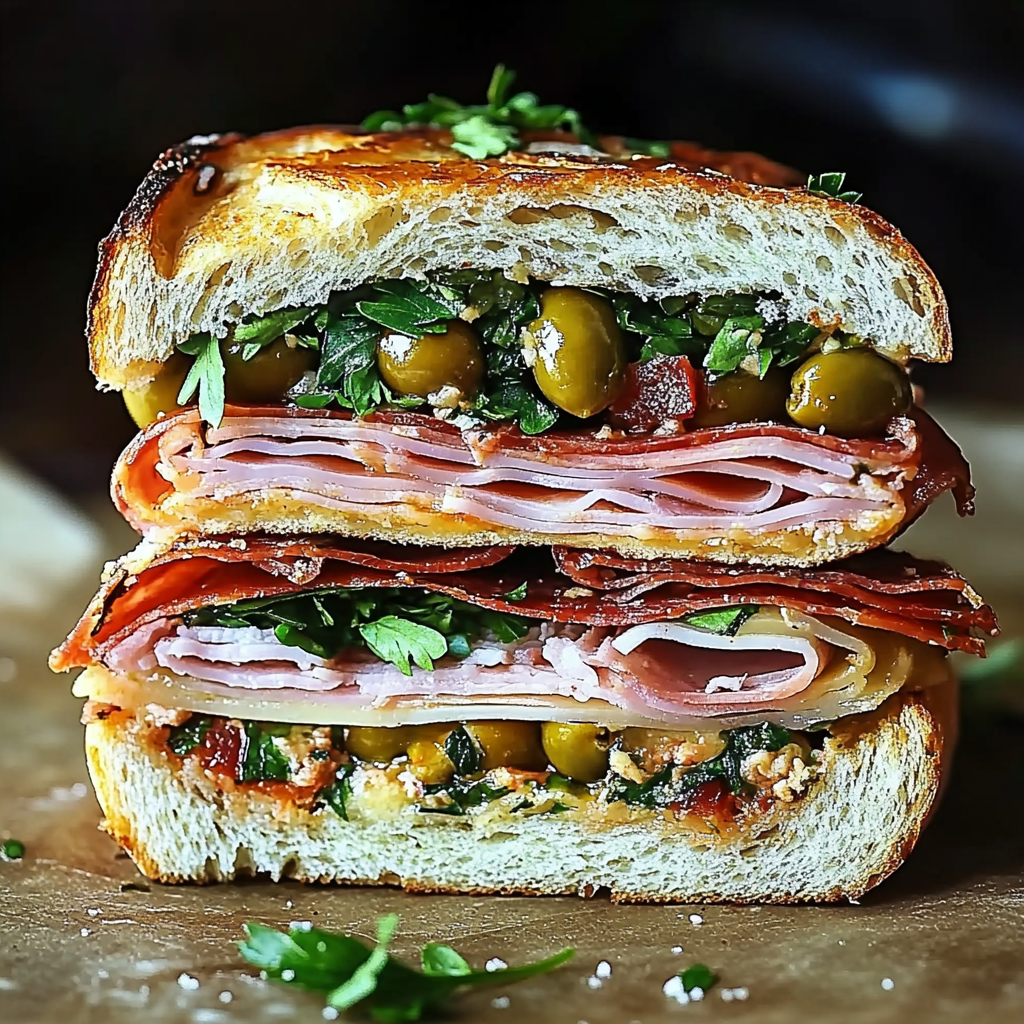 Classic Italian Muffuletta Sandwich