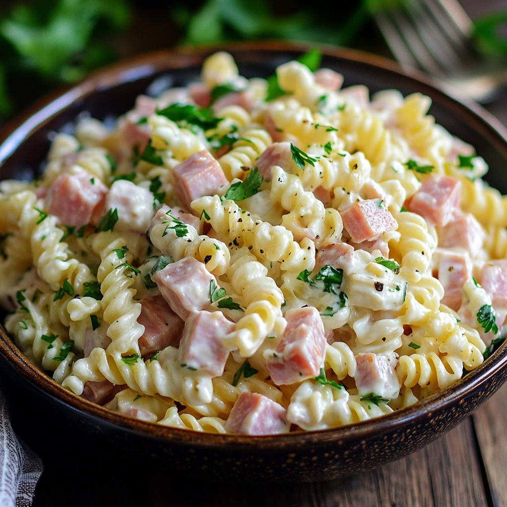 Creamy Ham Pasta Salad