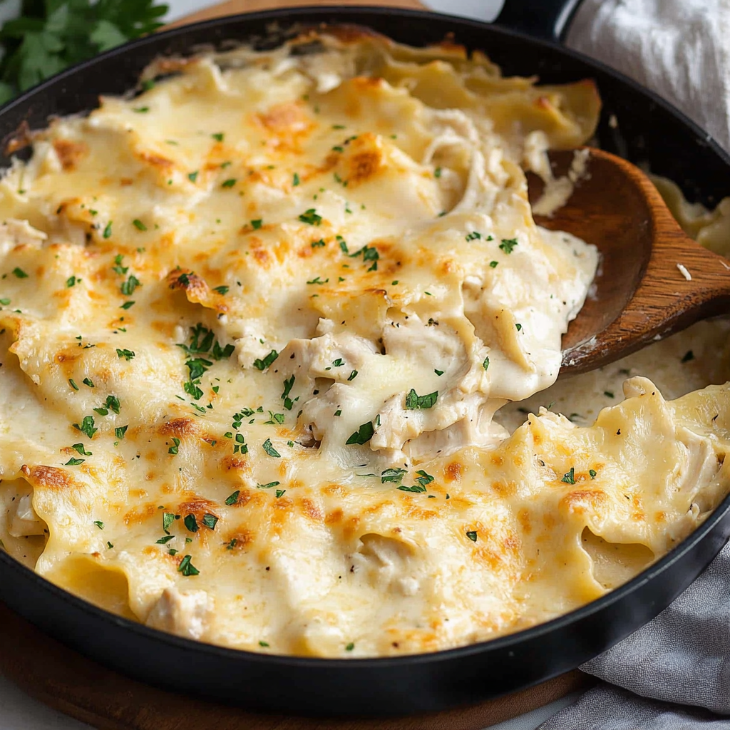 White Chicken Skillet Lasagna
