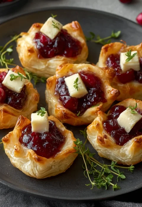 Baked Cranberry Brie Bites Recipe