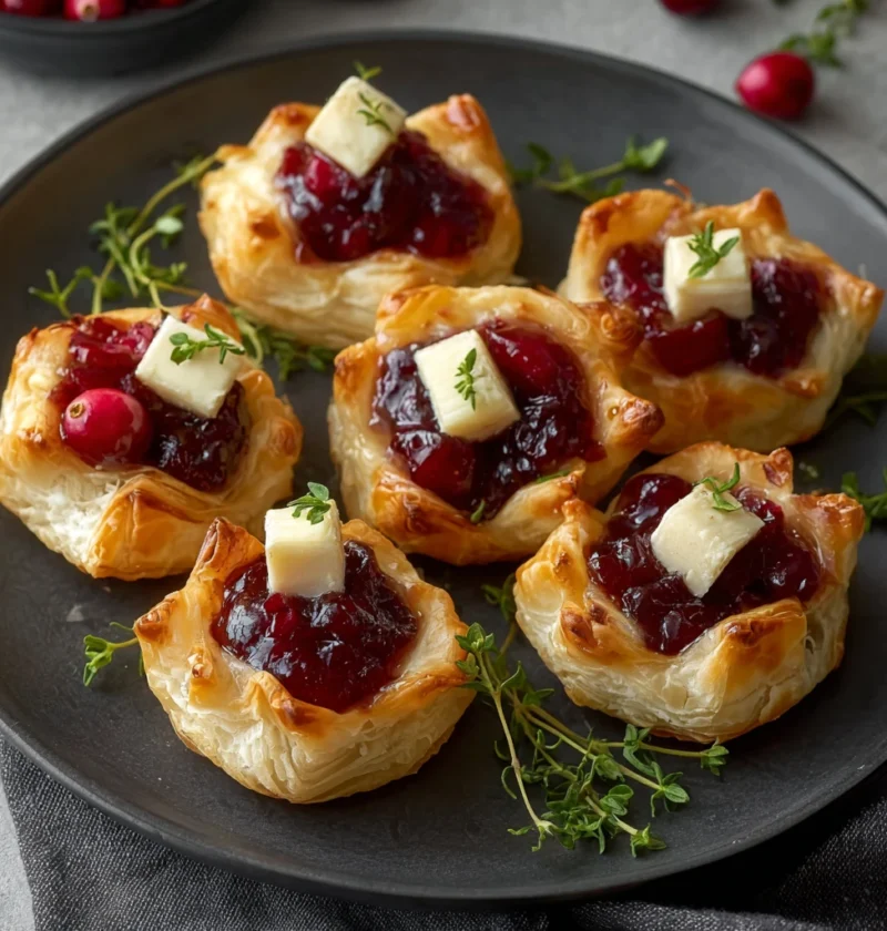 Baked Cranberry Brie Bites Recipe