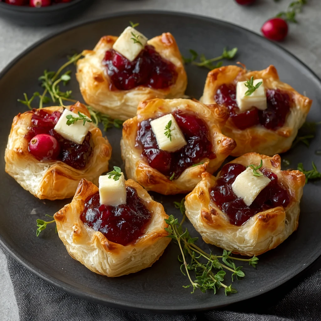 Baked Cranberry Brie Bites Recipe