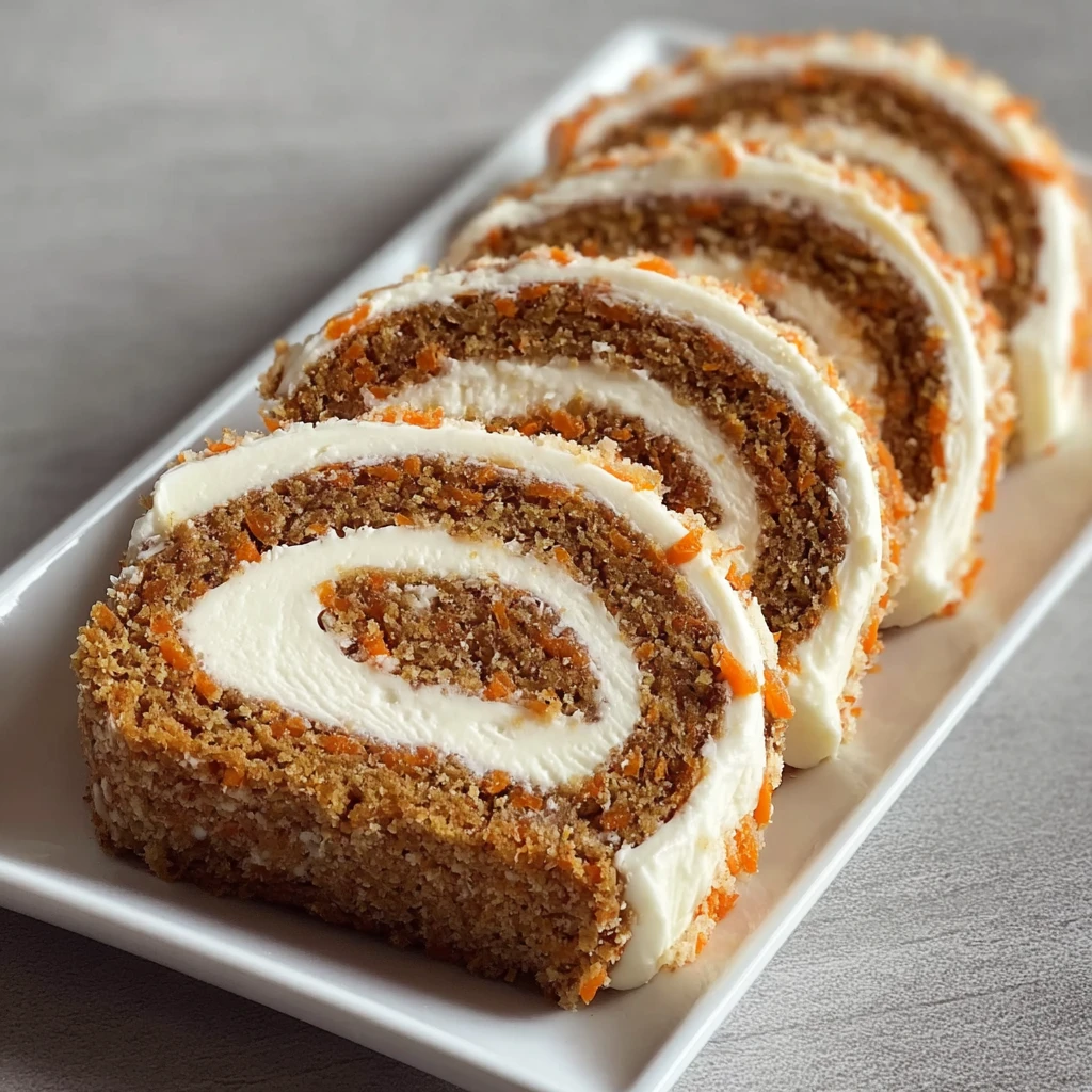 Carrot Cake Roll with Cream Cheese Frosting Filling