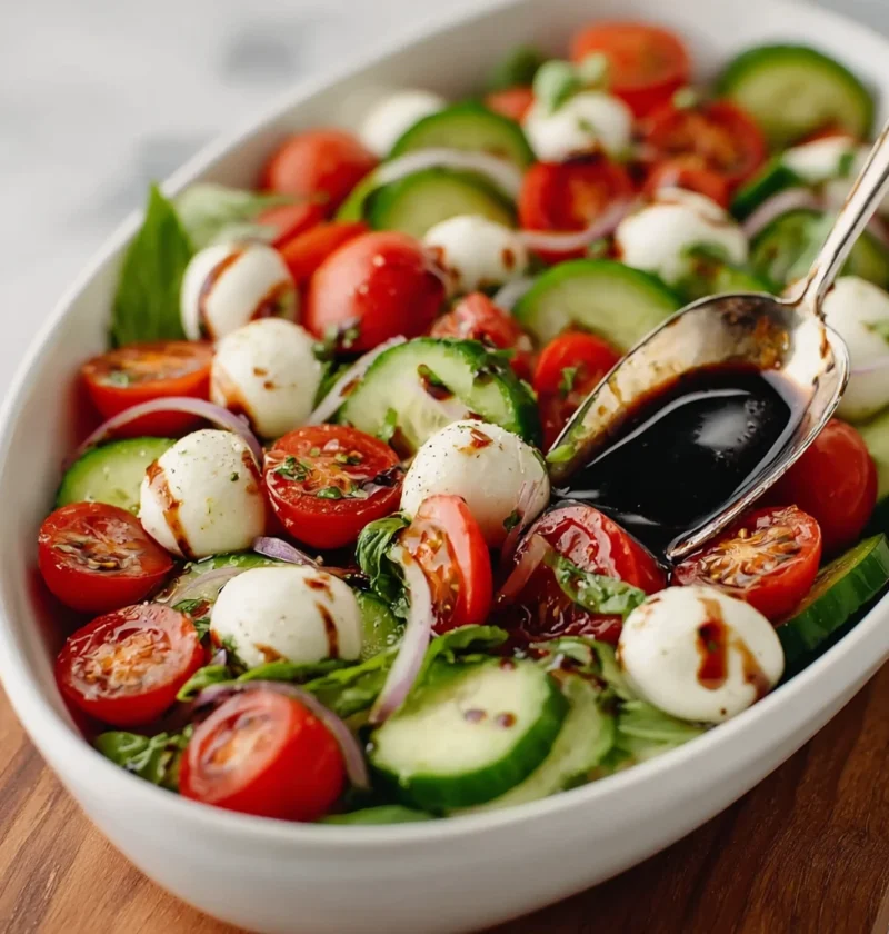 Best Fresh Cucumber Caprese Salad Recipe Cucumber Caprese Salad With Balsamic Glaze Organic Cucumber Caprese Salad Ideas L...