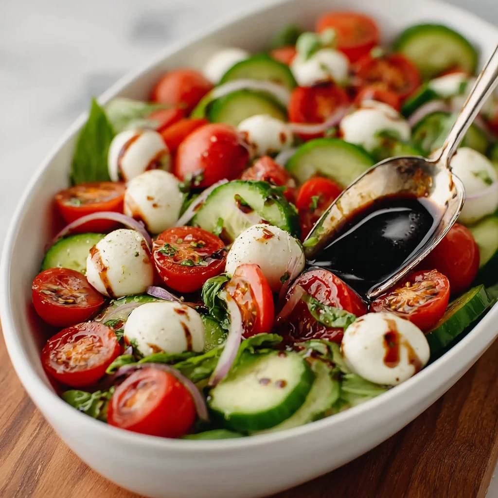 Fresh Cucumber Caprese Salad