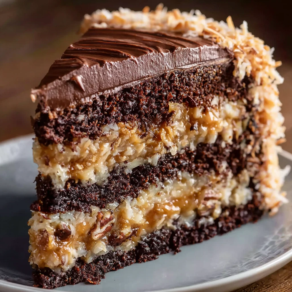 German Chocolate Cake with Coconut-Pecan Frosting