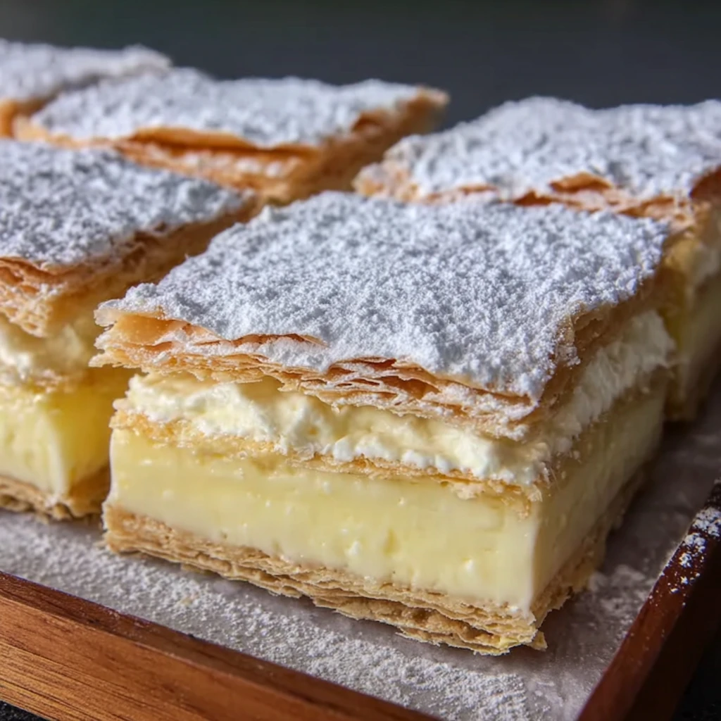 vanilla custard slice napoleon slice