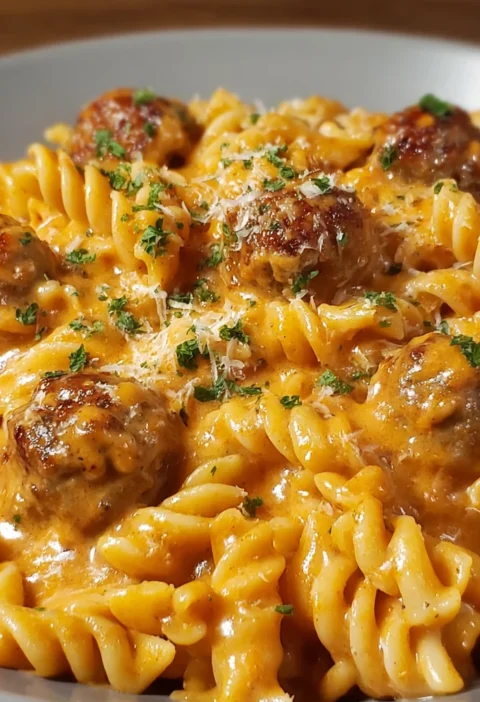 Creamy Cheddar Bbq Ranch Meatball Pasta