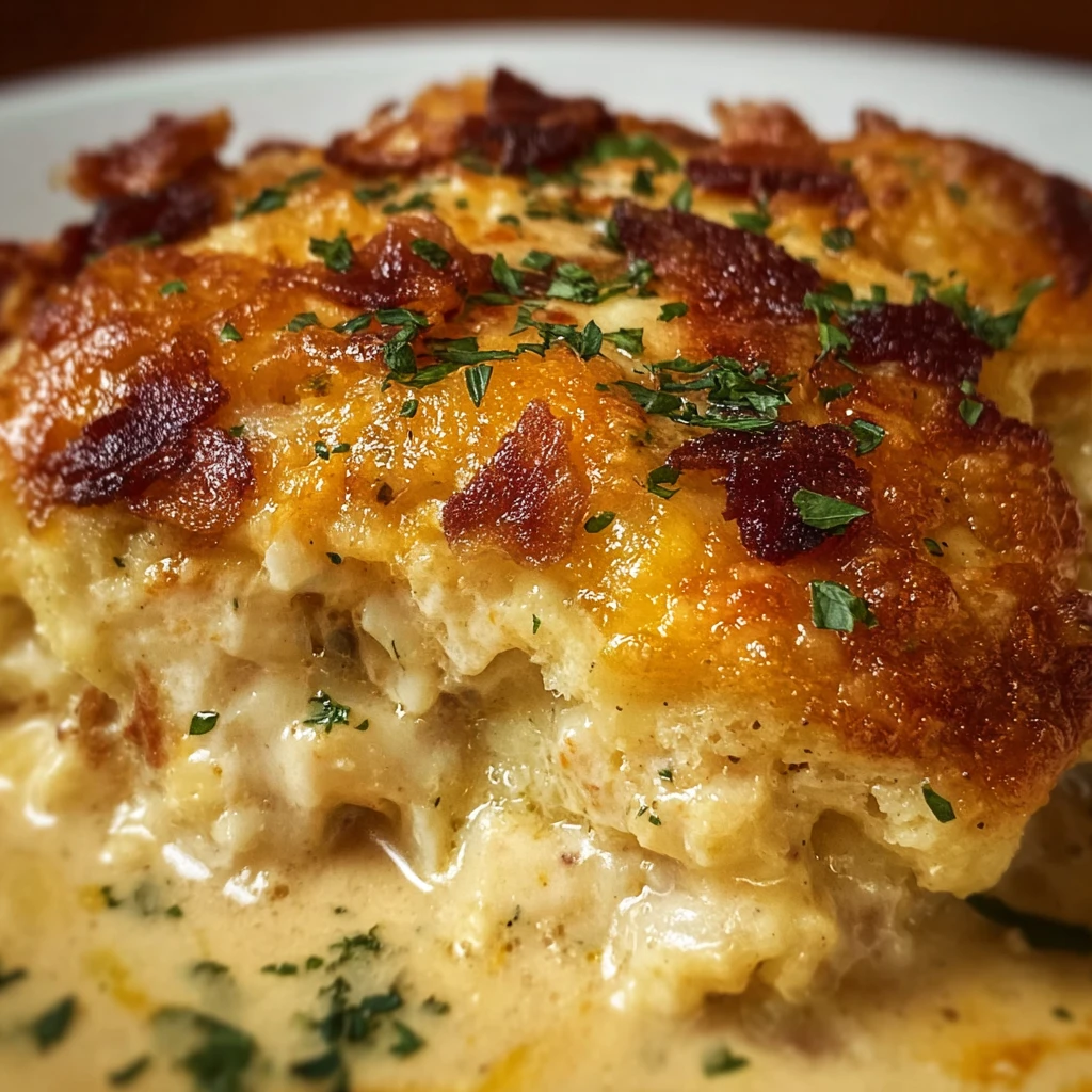 creamy chicken bacon biscuit casserole