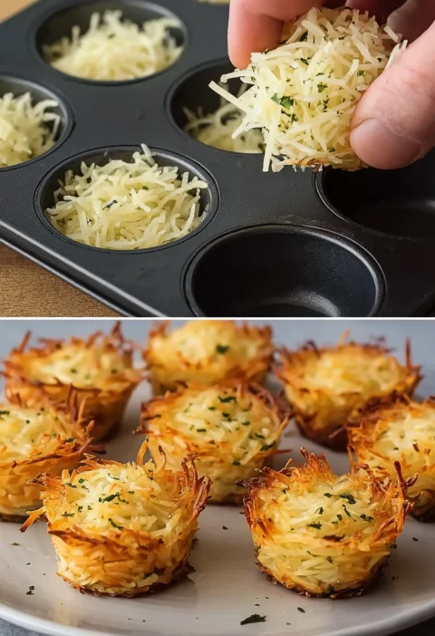 Crispy Baked Hash Brown Muffin Bites Recipe Homemade Crispy Hash Brown Muffins Best Hash Brown Muffin Cups Gluten-free Cri...