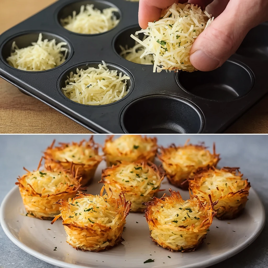 crispy baked hash brown muffin bites