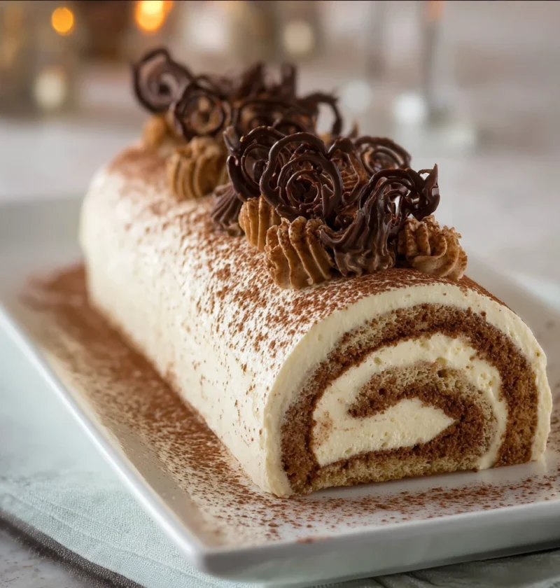 Easy Gourmet Tiramisu Yule Log Cake Recipe Best Tiramisu Yule Log Cake For Christmas How To Make Tiramisu Yule Log Cake At...