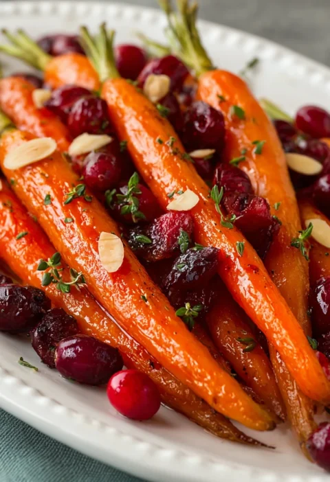Maple Roasted Carrots Cranberries Recipe