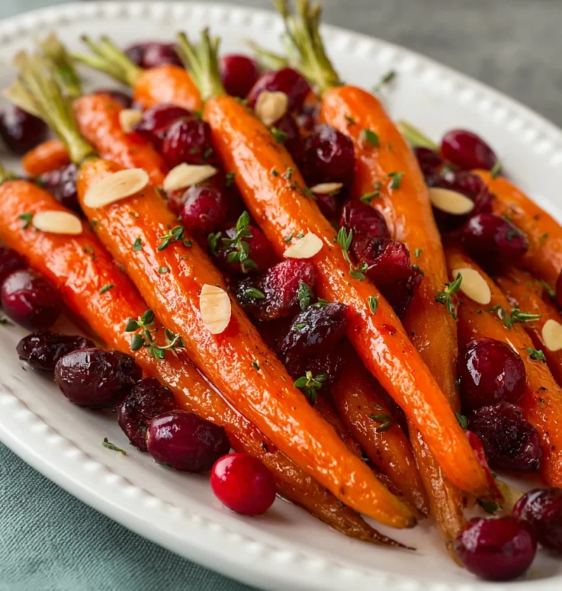 Maple Roasted Carrots Cranberries Recipe