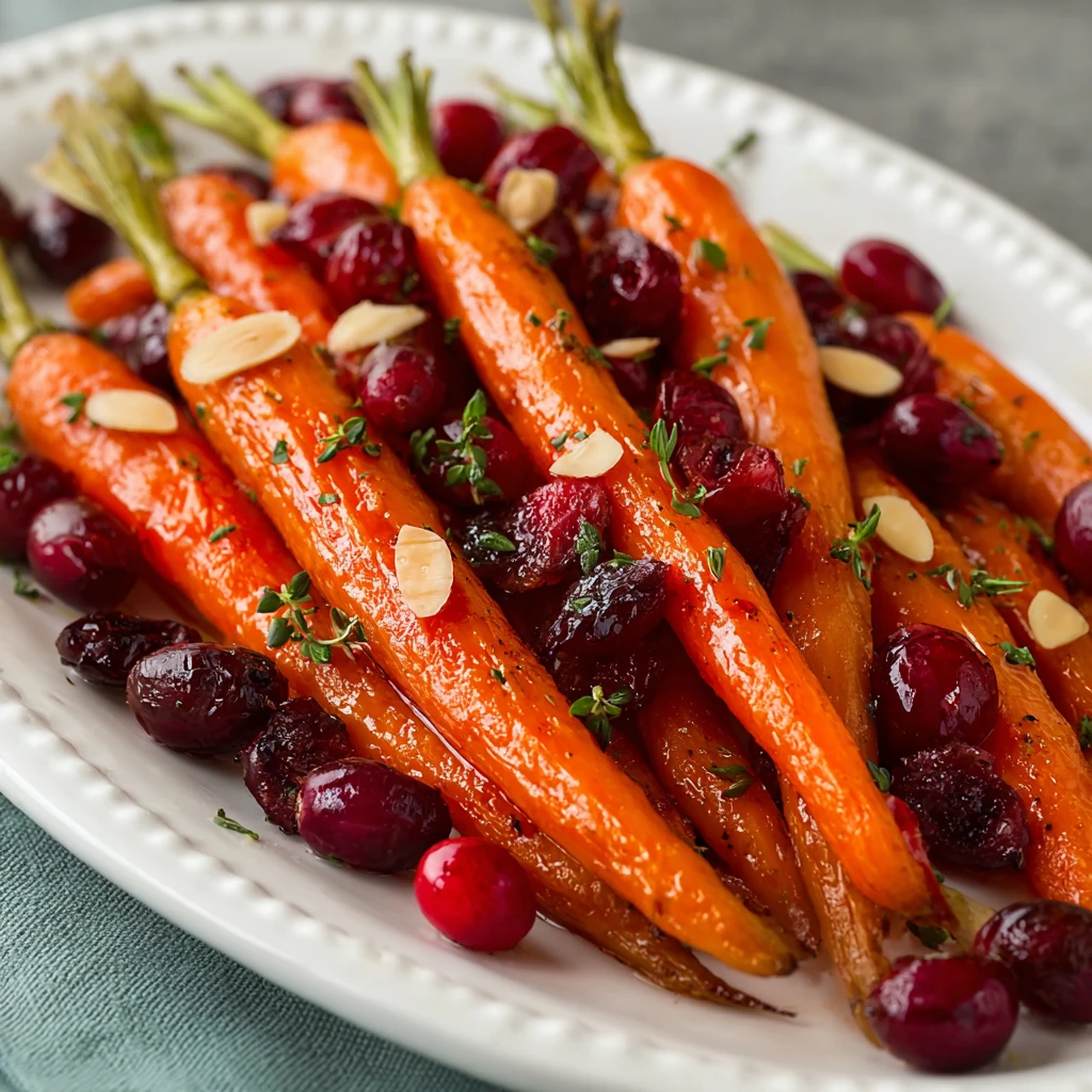 Maple Roasted Carrots With Cranberries Recipe