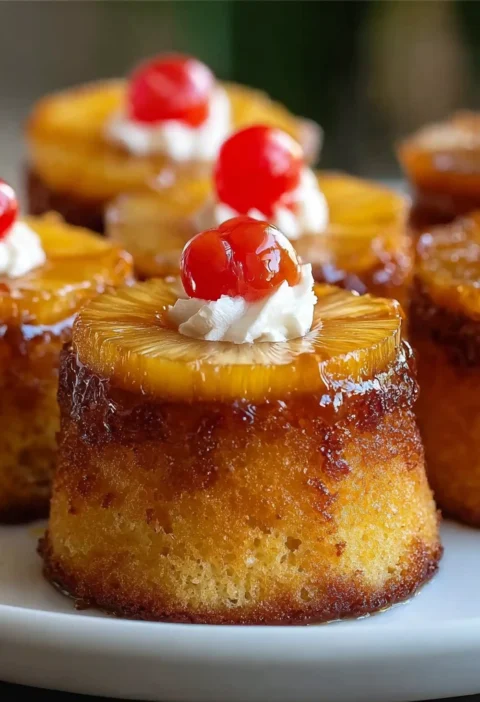 Mini Pineapple Upside Down Cupcakes Recipe Best Mini Pineapple Upside Down Cake Easy Mini Pineapple Upside Down Cupcakes G...