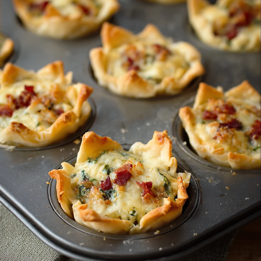 Spinach And Artichoke Wonton Cups Recipe
