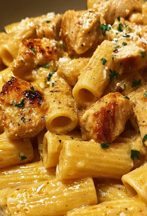 Sticky Garlic Parmesan Ranch Chicken Rigatoni