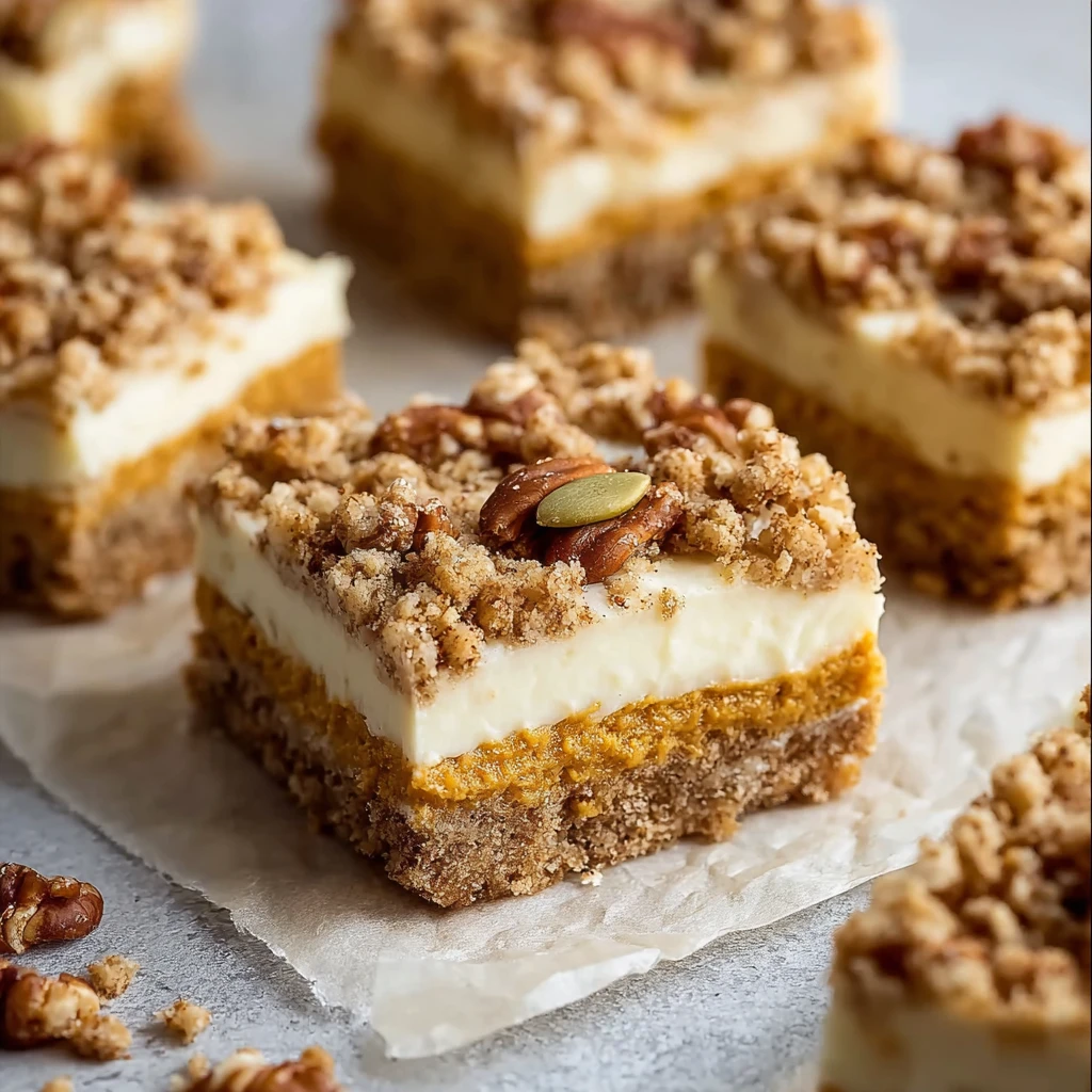Sweet Pumpkin Cheesecake Oatmeal Bars