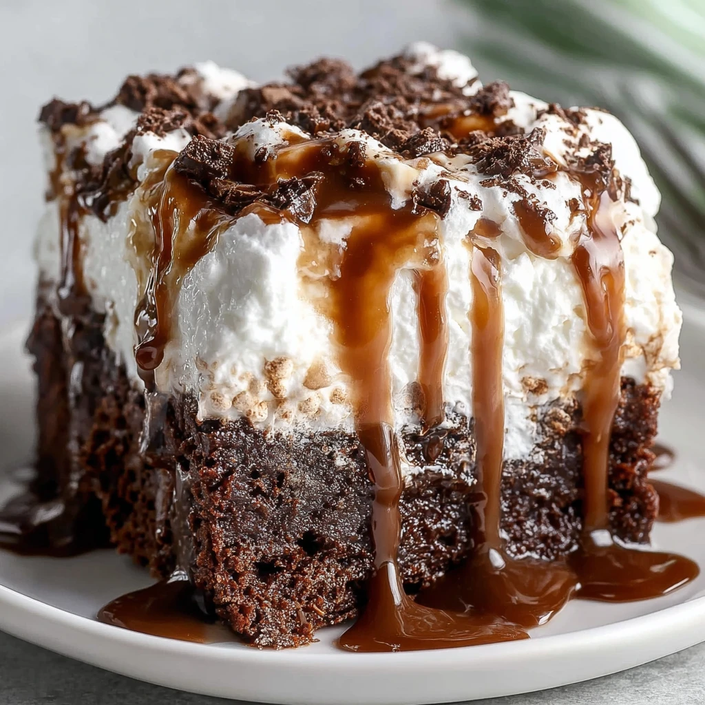 Best Chocolate Poke Cake with Marshmallow