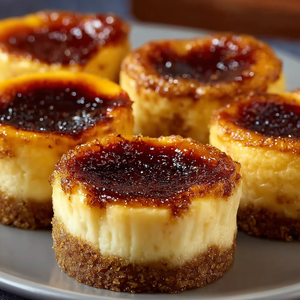 Irresistible Mini Crème Brûlée Cheesecakes for Delightful Indulgence
