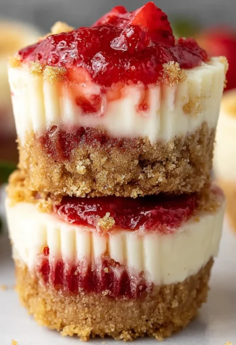 Best Mini Strawberry Cheesecake Recipe Easy Homemade Mini Strawberry Cheesecakes Gluten-free Mini Strawberry Cheesecake Mi...