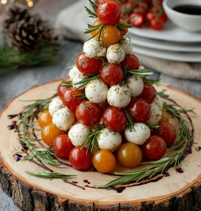 Christmas Tree Caprese Salad Recipe Easy Christmas Caprese Appetizer Festive Caprese Salad Ideas Christmas Tree Caprese Pl...