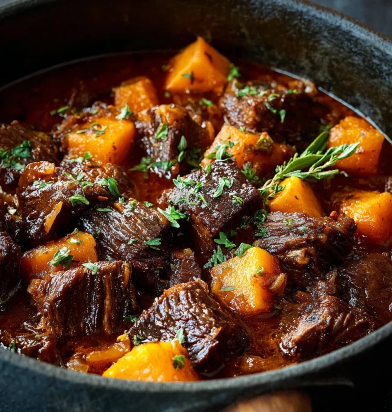 Honey-braised Beef Short Rib Stew Recipe Best Beef Short Rib Stew Butternut Squash Beef Stew Slow Cooker Aromatic Herbs Be...