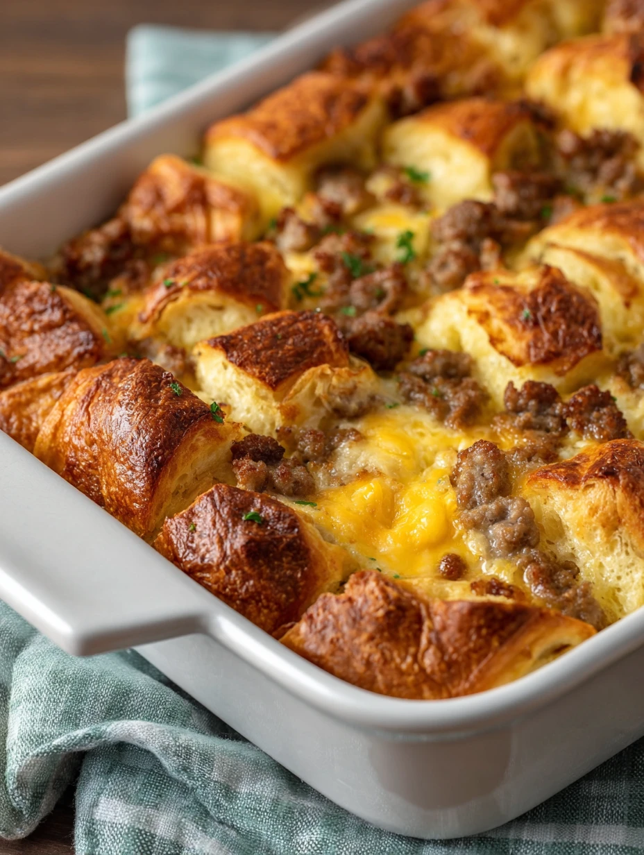 Overnight Croissant Breakfast Casserole Recipe