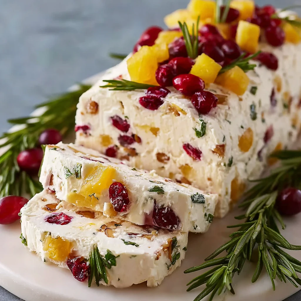 Pineapple Cranberry Holiday Cheese Log: Easy Festive Delight