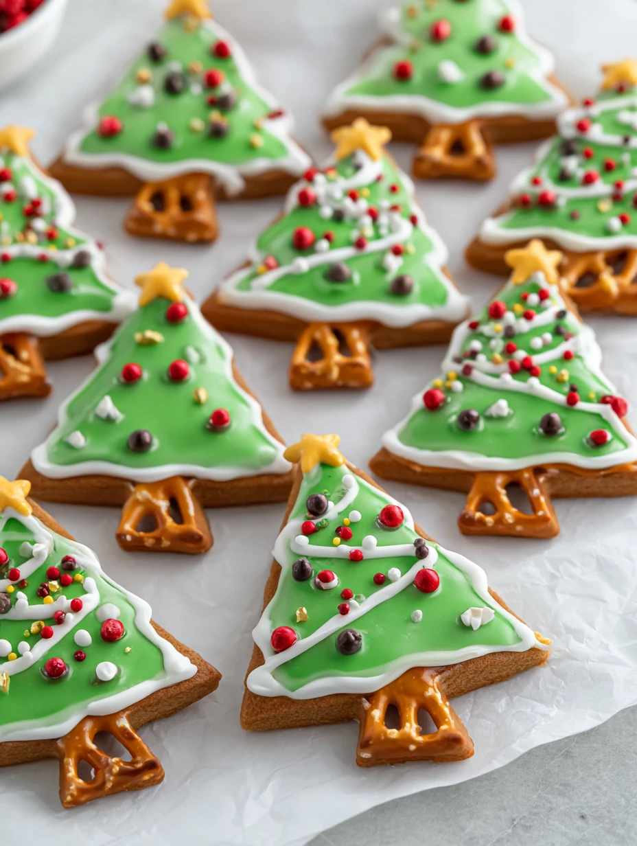 Pretzel and Candy Melt Christmas Trees Recipe