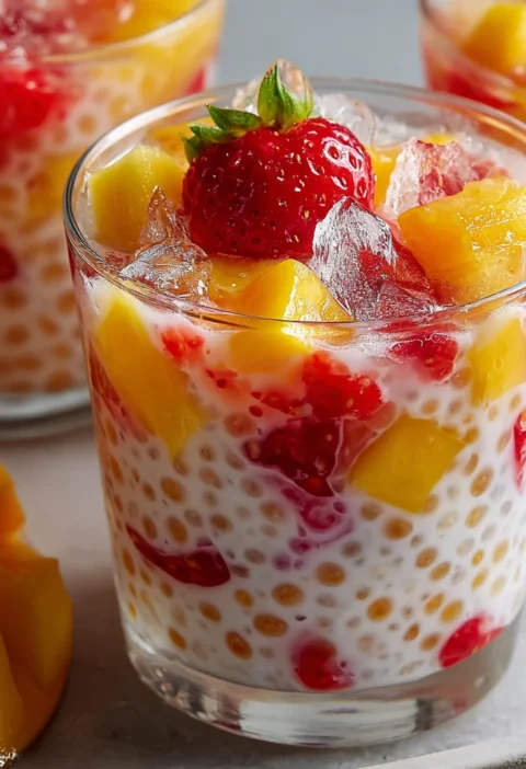 Strawberry Mango Sago Recipe How To Make Strawberry Mango Sago Best Tropical Sago Dessert Recipe Homemade Strawberry Mango...
