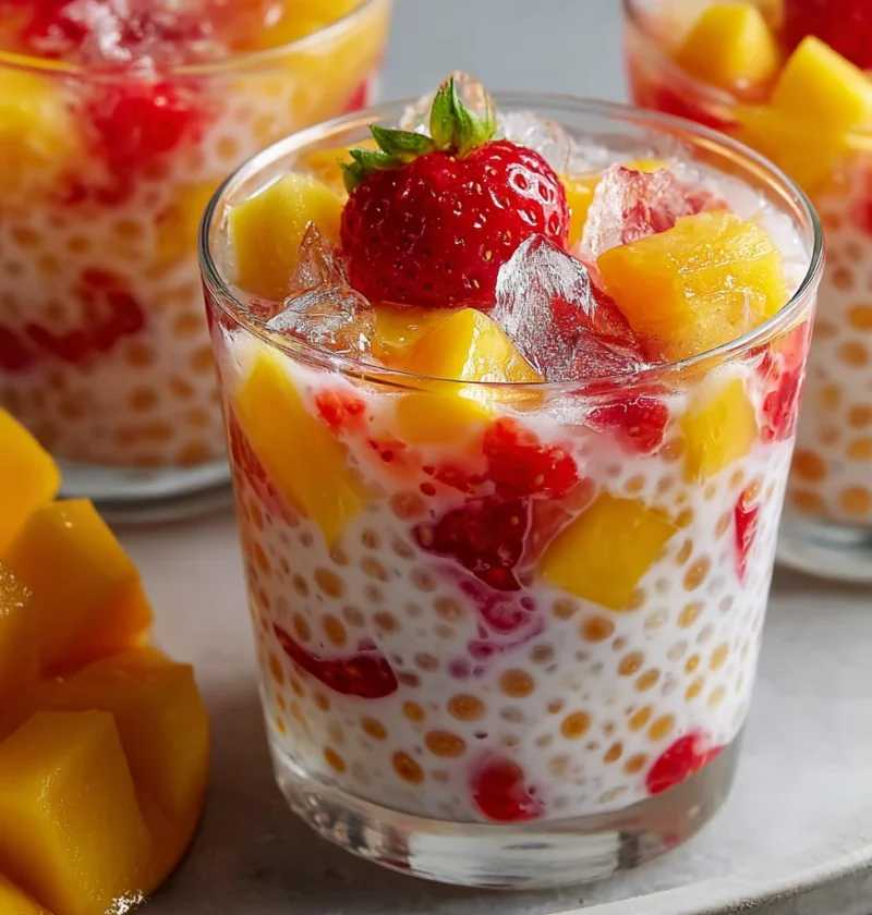 Strawberry Mango Sago Recipe How To Make Strawberry Mango Sago Best Tropical Sago Dessert Recipe Homemade Strawberry Mango...