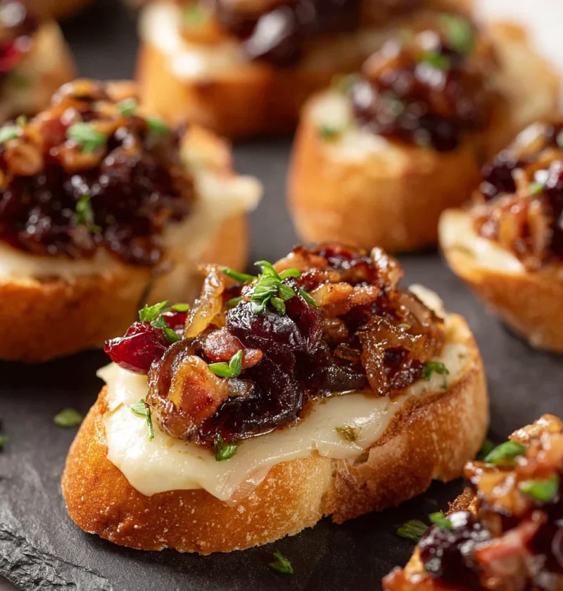 Cranberry Bacon Jam Crostini