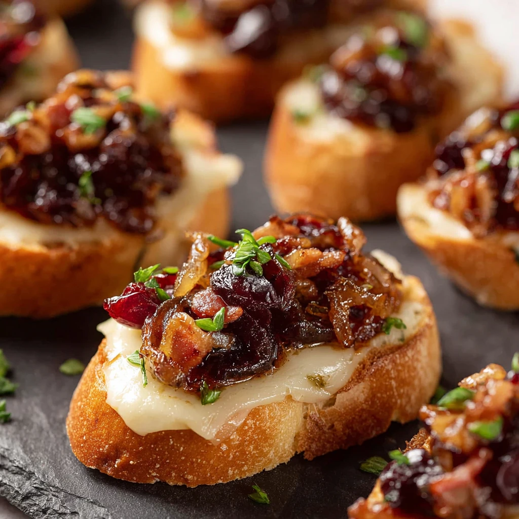 Cranberry Bacon Jam Crostini