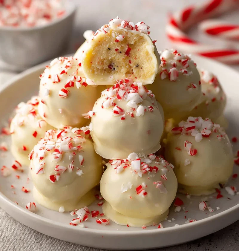 Bake White Chocolate Peppermint Oreo Truffles