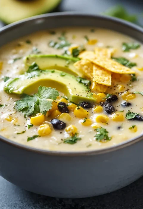 Roasted Poblano Fresh Corn Creamy Chowder