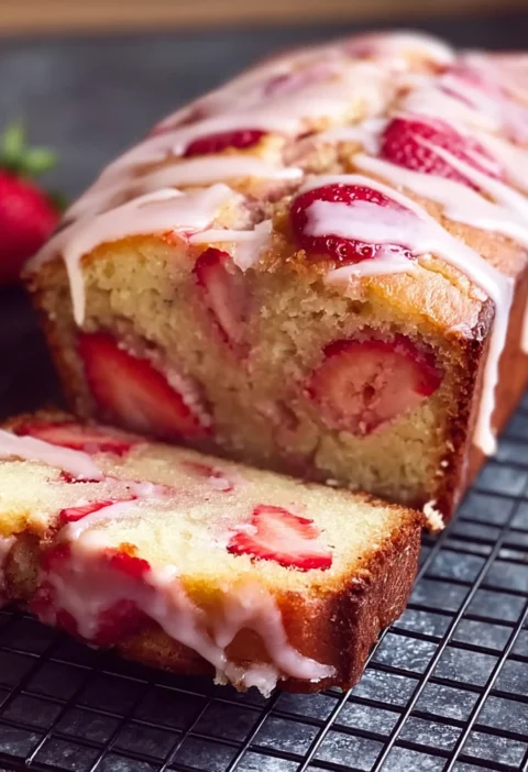 Strawberry Glazed Pound Cake Loaf