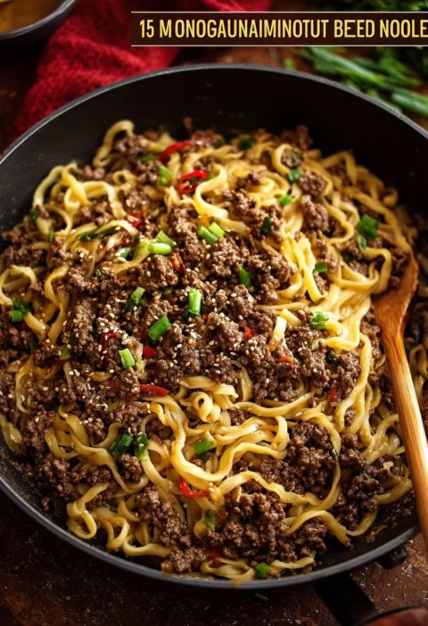 15minute Mongolian Ground Beef Noodles
